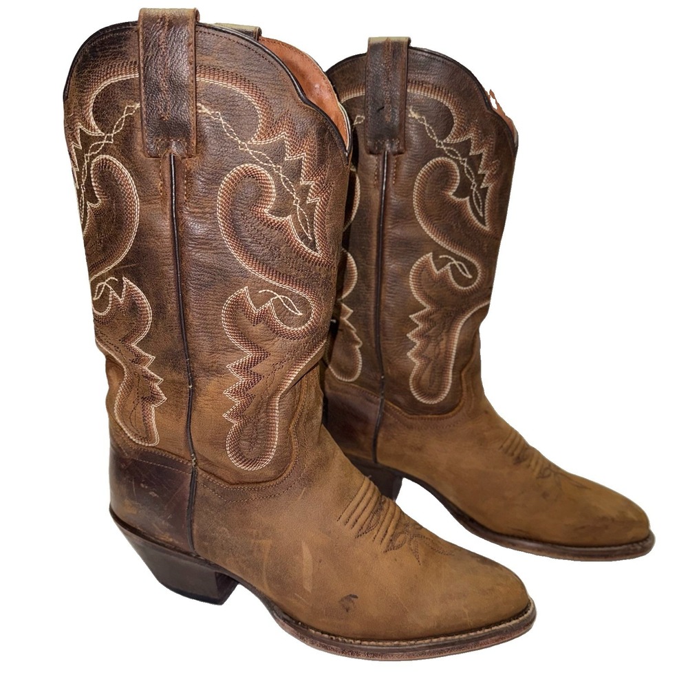 Dan Post Marla Cowboy Boots Womens 7.5 Brown Leather Western‎ Snip Toe DP3571